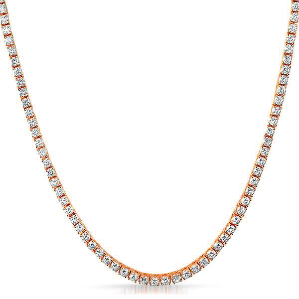 18k Gold Layered 3mm Tennis Necklace Available In Silver Cubic Zirconi –  Bella Joias Miami