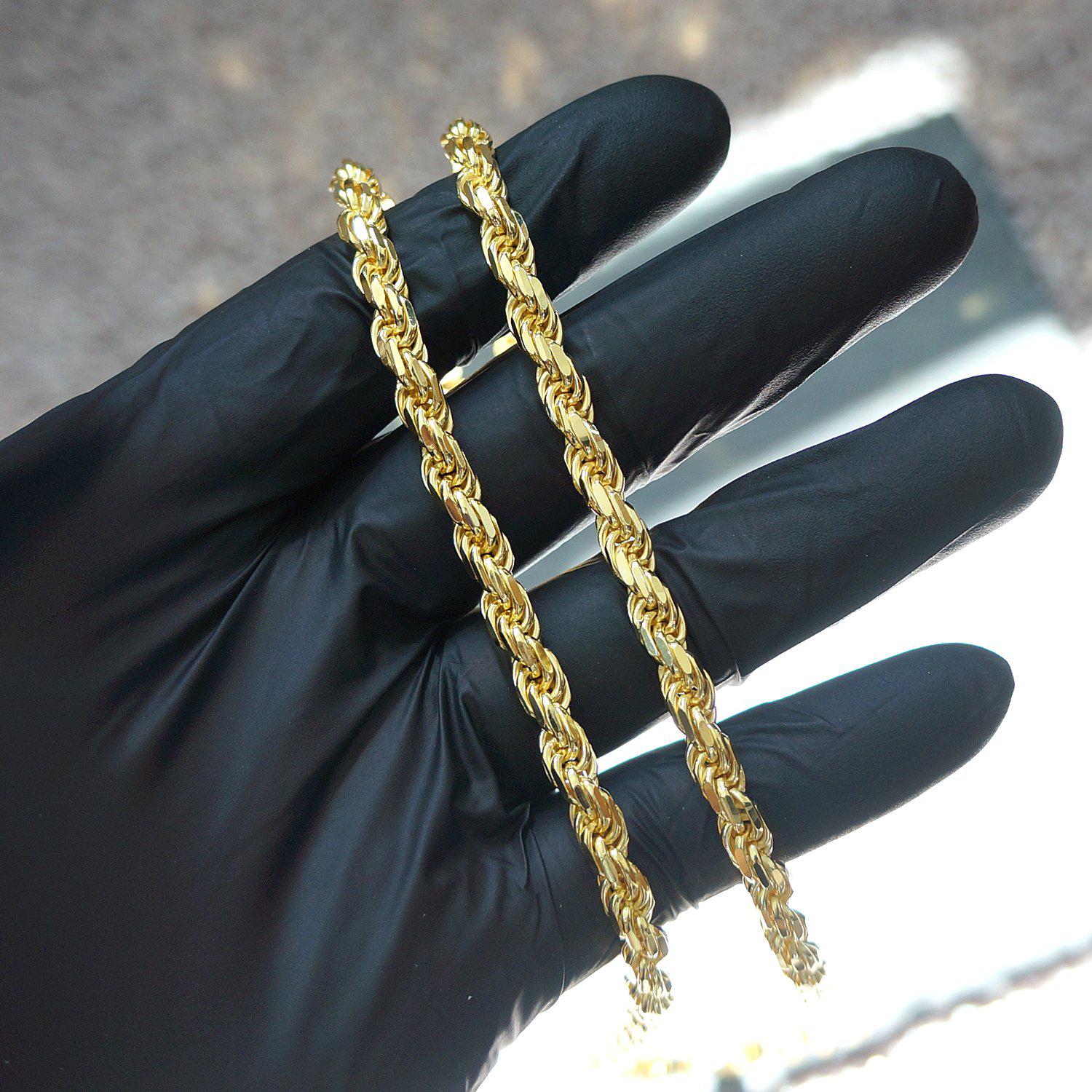 5mm Large 14K Gold Diamond Cut Rope Chain – JewelryFresh