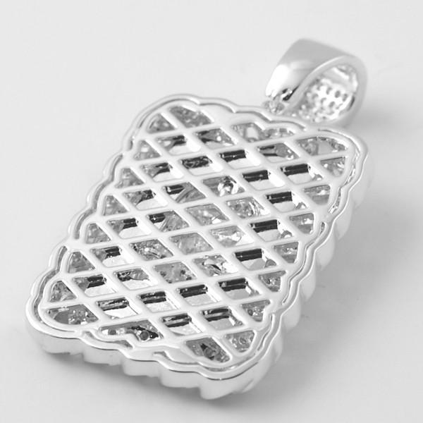 Silver Cuban Border Rectangular Jesus Medallion