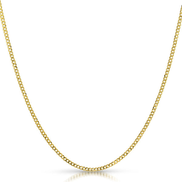 2mm Solid 10K Gold Cuban Chain