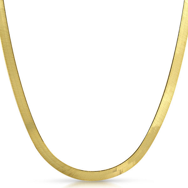 5mm Solid 10K Gold Herringbone Chain