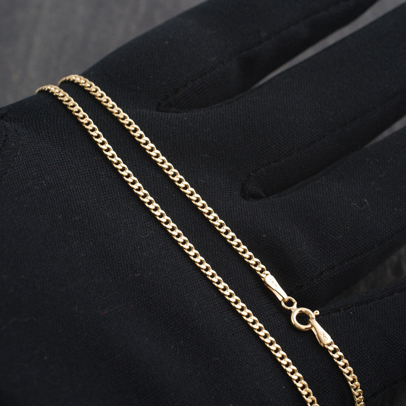 2mm Solid 10K Gold Cuban Chain