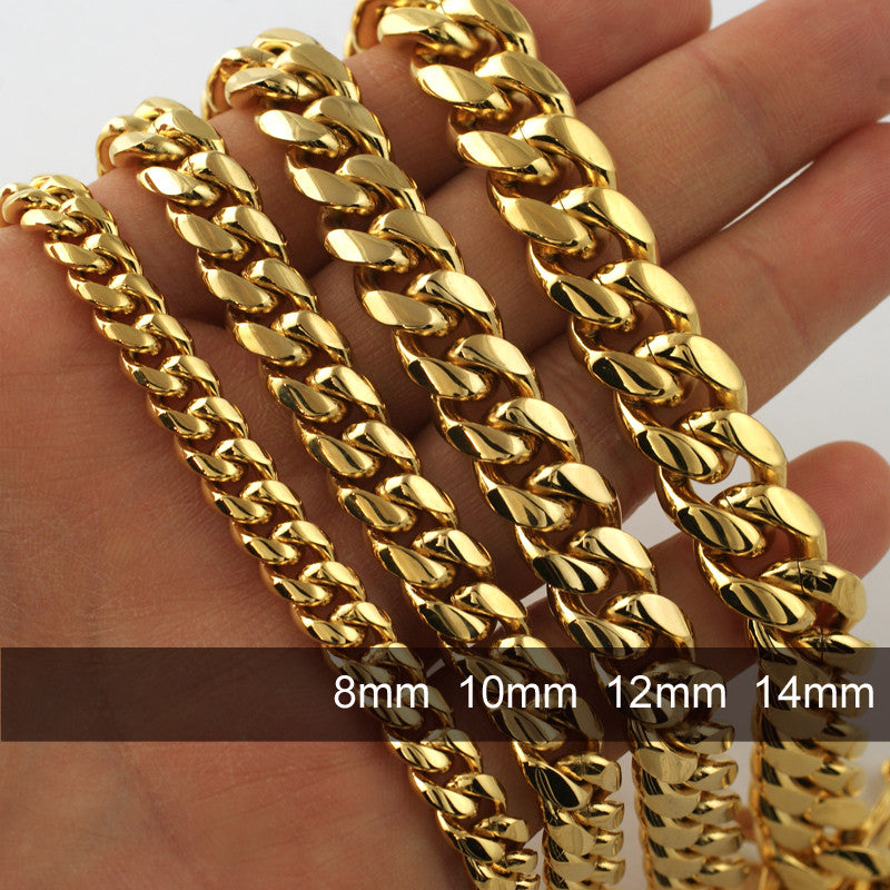 14mm Gold Premium Miami Cuban Bracelet