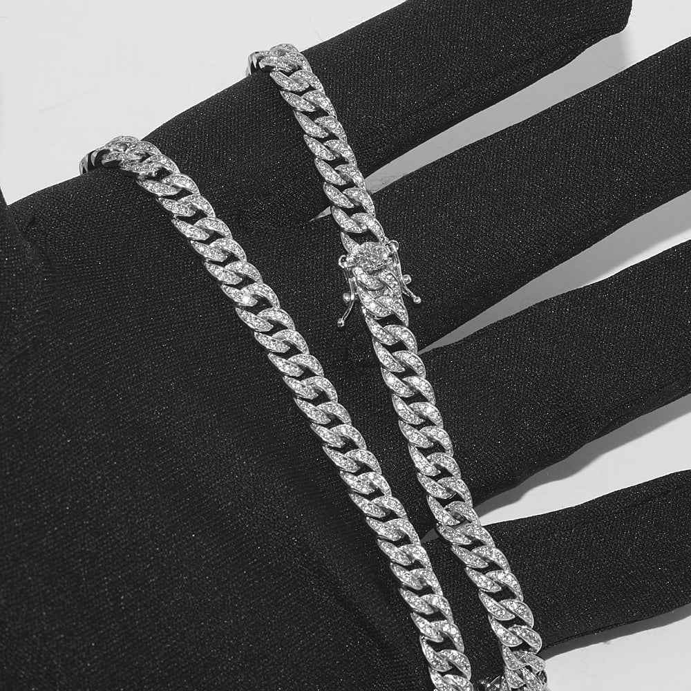 6mm 925 Sterling Silver Iced Out Cuban Chain