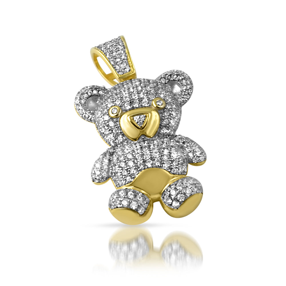 Gold 925 Silver 3D Mini Teddy Bear Charm