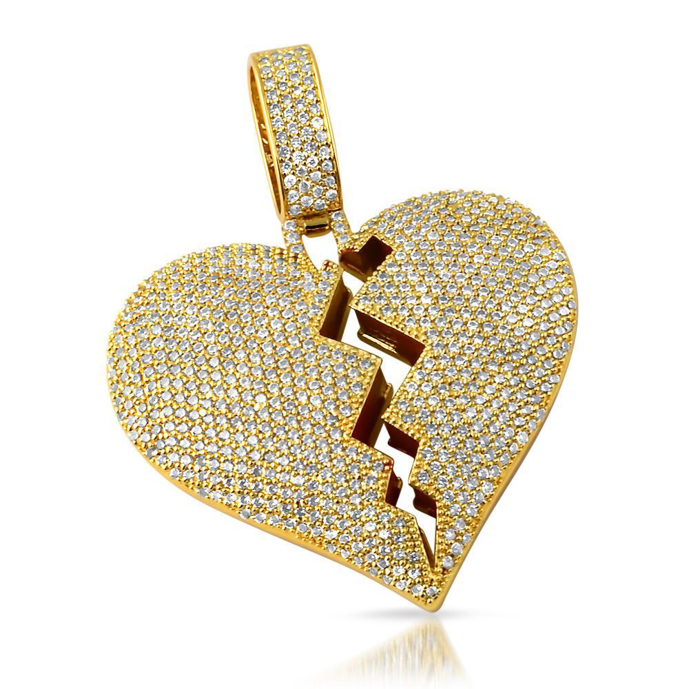 Gold Large Heart Breaker Pendant