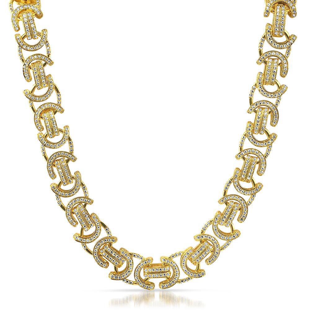 Large Flat Byzantine Iced Out Chain