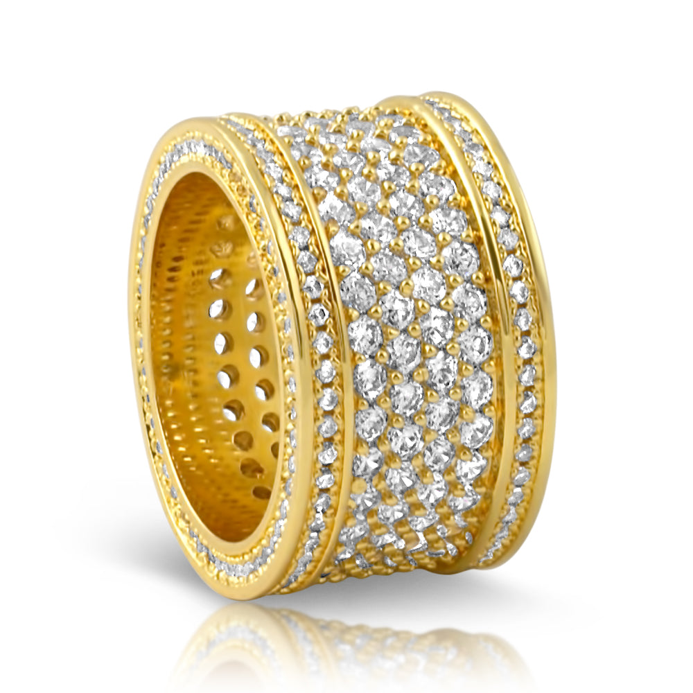 18K Gold Finish Big Body Diamond Eternity Ring