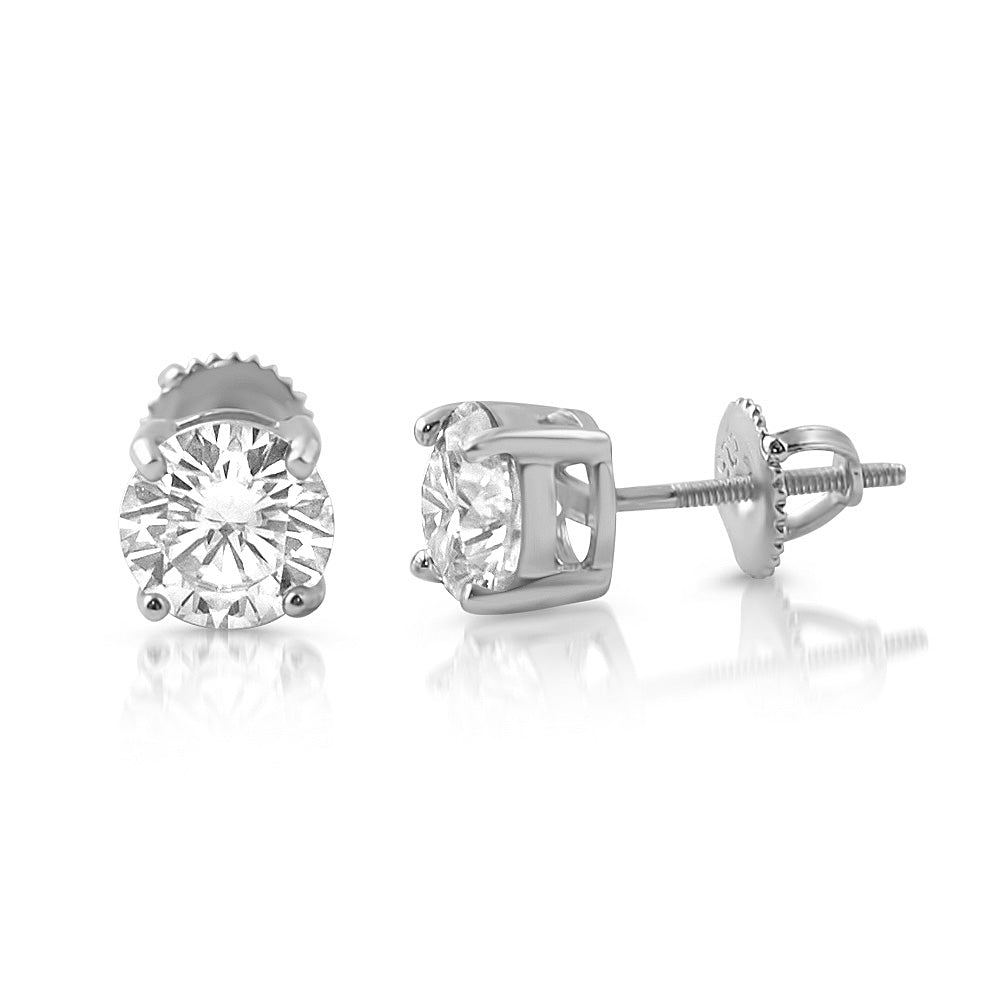 VVS Moissanite Solitaire Stud Earrings