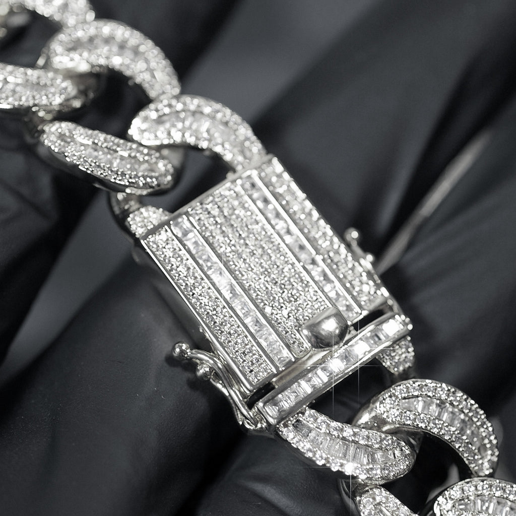 18mm Baguette Diamond Cuban Chain