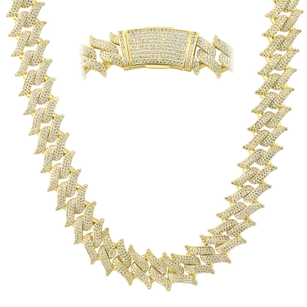 20mm Iced Out Spiked Cuban Cuban Chain