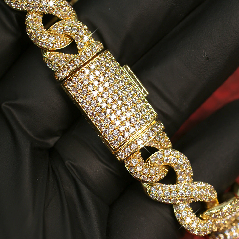 18mm Iced Out Infinity Link Diamond Chain