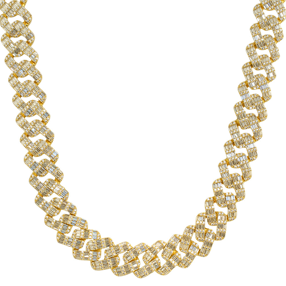 19mm Chandelier Baguette Iced Out Cuban Chain