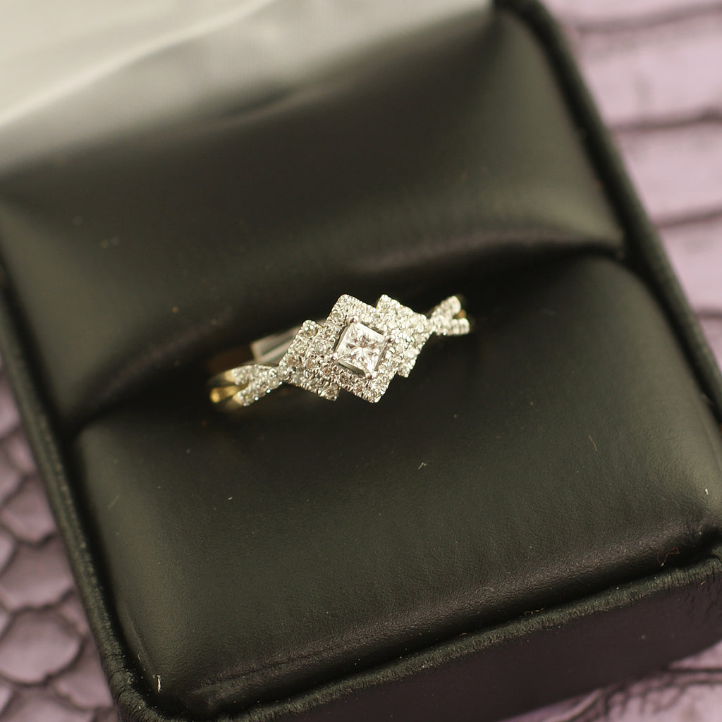 10K Gold Princess Cut 0.25 Carat Diamond Ring