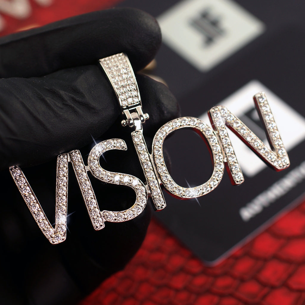 Custom VVS Iced Out Pave Letters Pendant