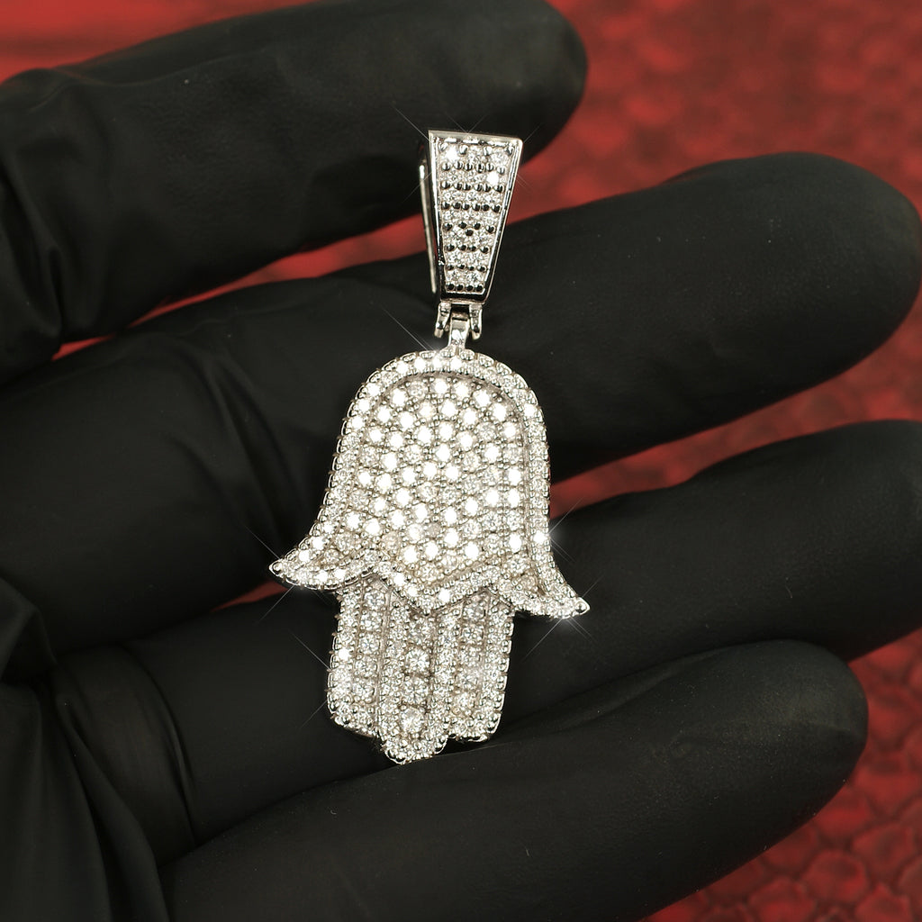 2.3 CTW VVS1 Moissanite Small Hamsa Pendant