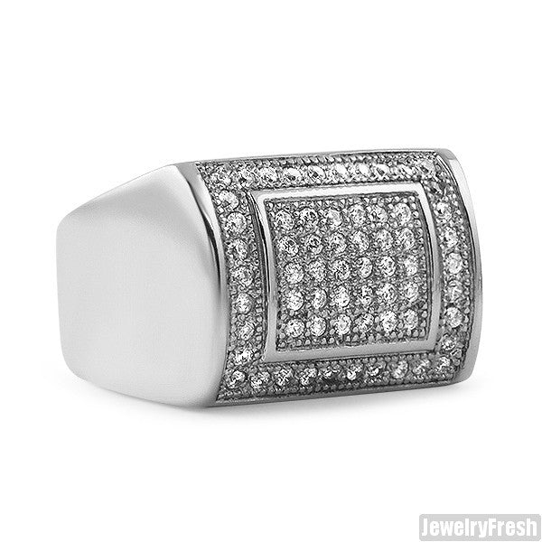 Luxury Square CZ Ring Stainless Steel