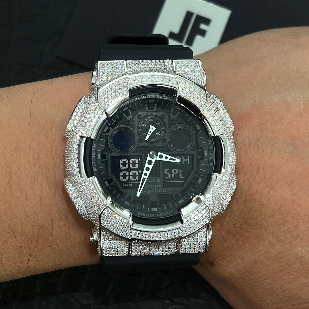 6.58 CTW Moissanite Iced Out Casio G Shock GA-100
