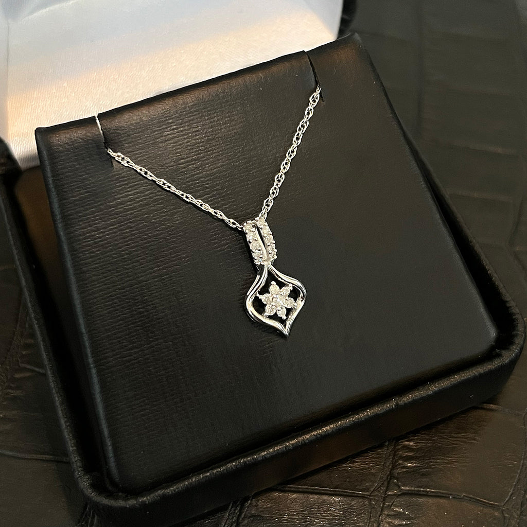 Silver 0.15 Carat Diamond Womens Necklace