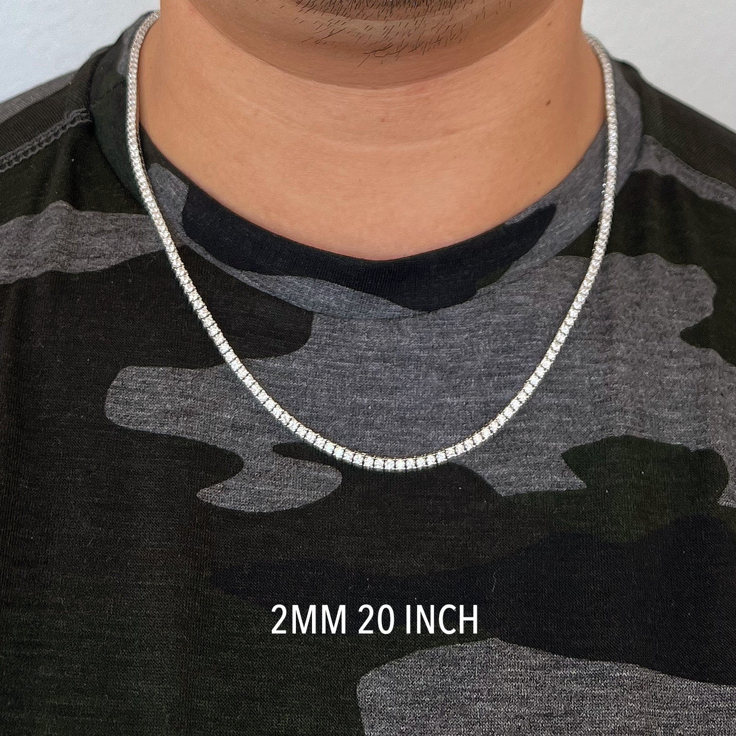 2MM 4MM VVS Moissanite Tennis Chain 925 Silver JewelryFresh