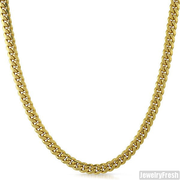 5mm 14k Gold Dipped 925 Silver Miami Cuban Chain