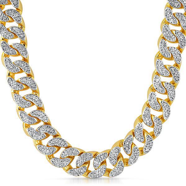 22mm Gold Crushed Out Miami Cuban Chain