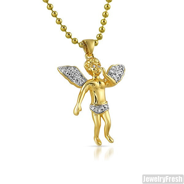0.70 Carat Gold Mini Angel Pendant Set