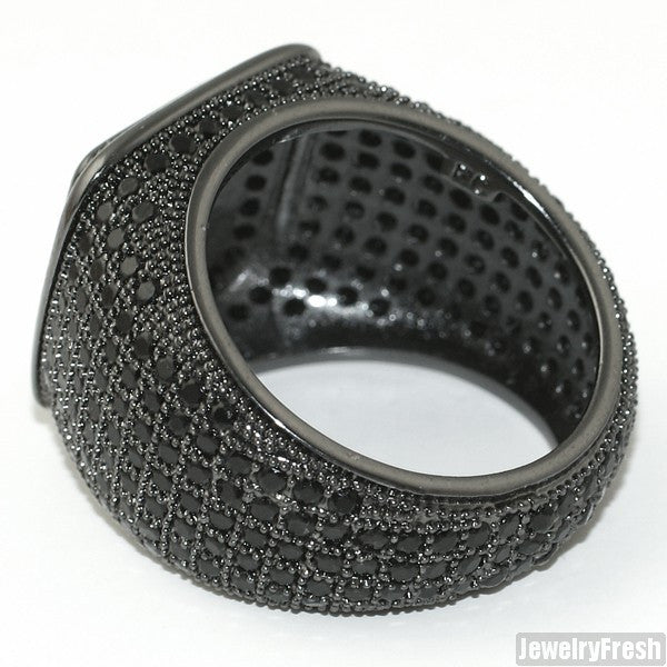 Black FInish CZ 360 Iced Out Championship Ring