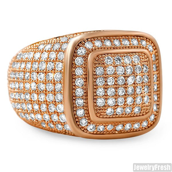 Rose Gold Finish 360 Iced Out Championship Ring