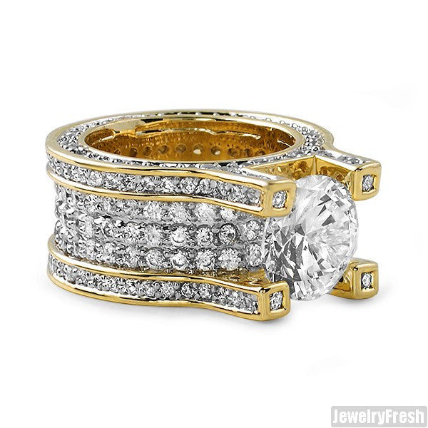 13.4 Carat Gold Sterling Silver Luxury Ring
