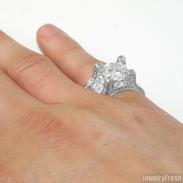 13.4 Carat Platinum Tone Luxury Ring