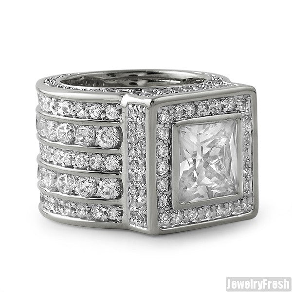 Sterling Silver Princess Cut Lavish CZ Ring