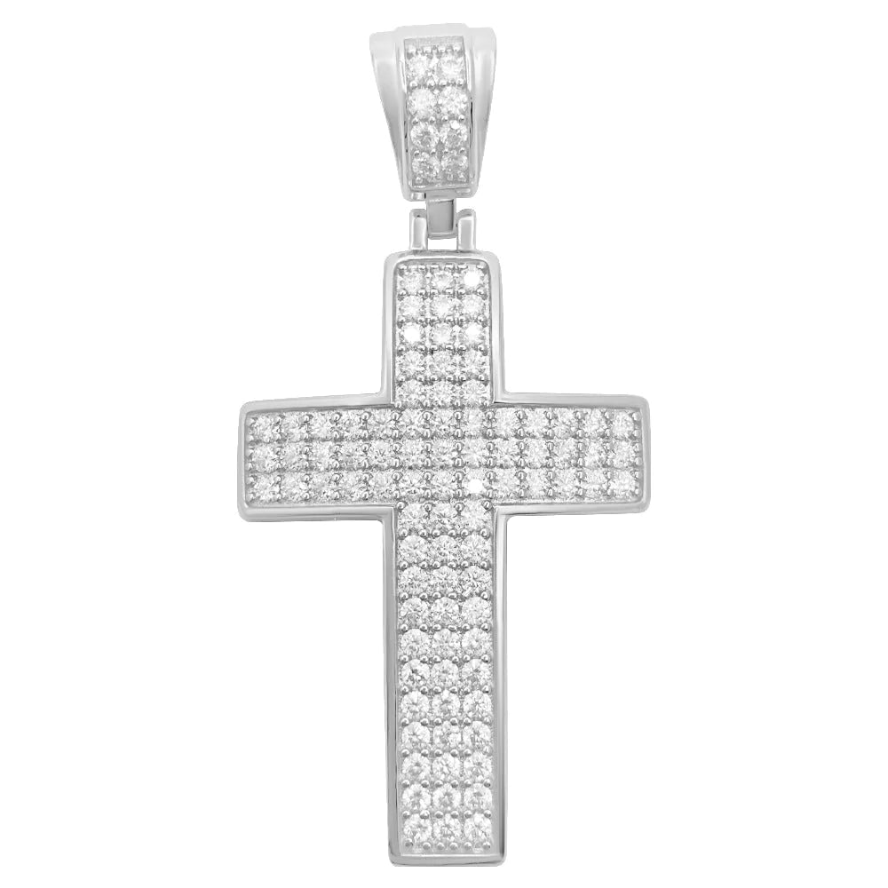 2.20 Carat VVS Moissanite Pave Cross Pendant
