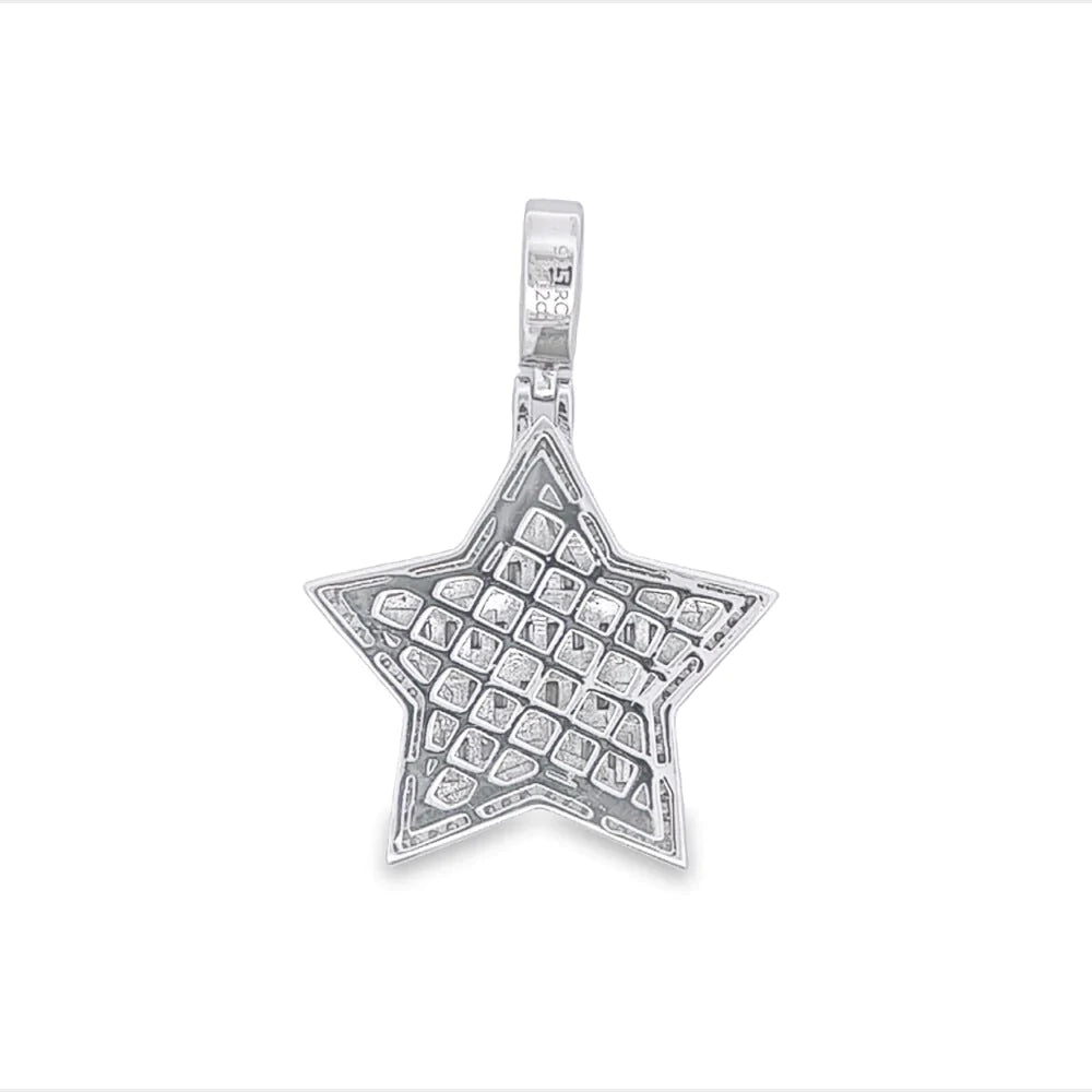 2.64 Carat Moissanite Baguette Star Pendant