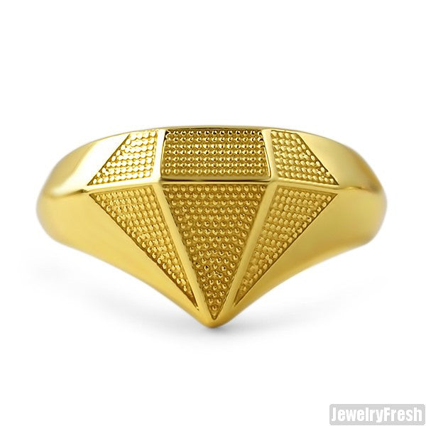 Gold Dipped Silver Diamond Shape Ring