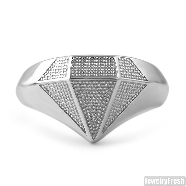 925 Sterling Silver Diamond Shape Ring
