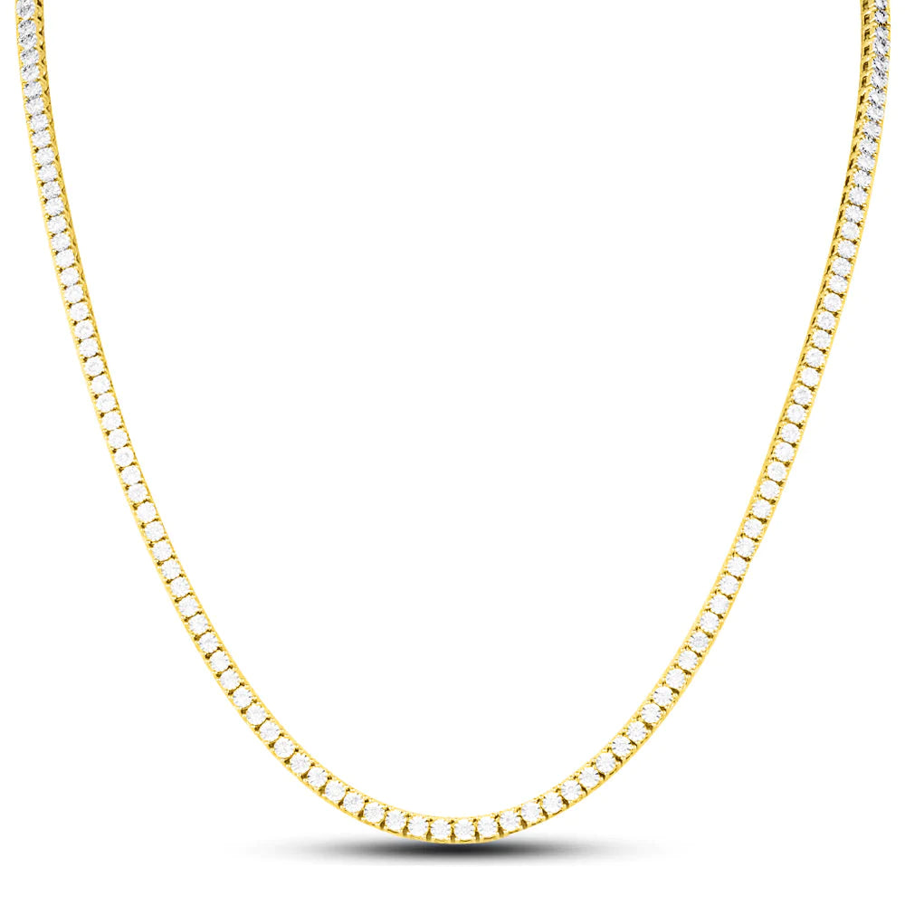 10K Gold Miracle 3MM Genuine Diamond Tennis Chain