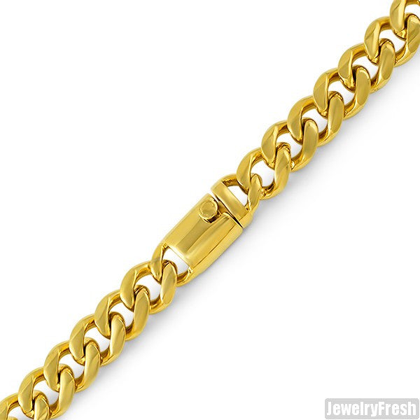 13mm 14K Gold IP Luxury Miami Cuban Bracelet