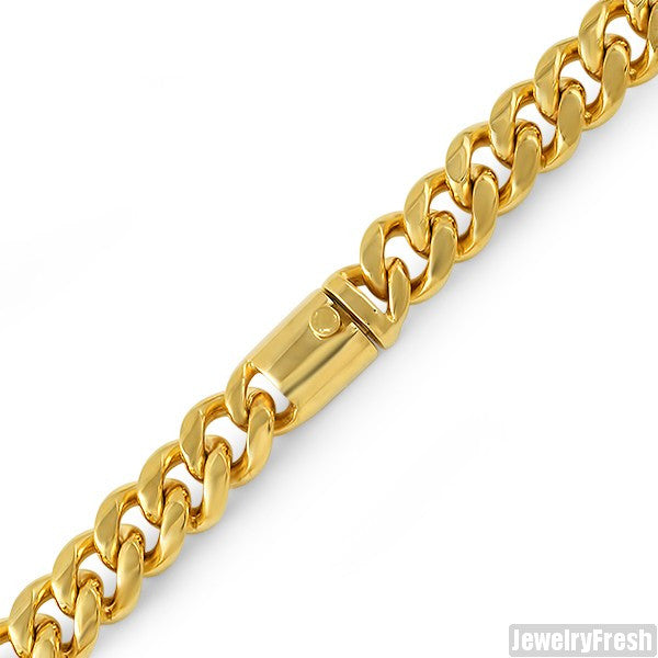 15mm 14K Gold IP Luxury Miami Cuban Bracelet