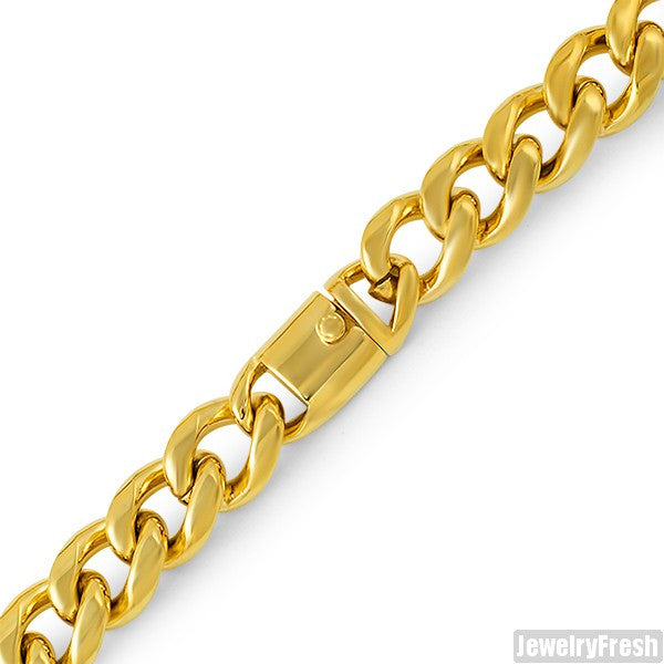 18mm 14K Gold IP Luxury Miami Cuban Bracelet