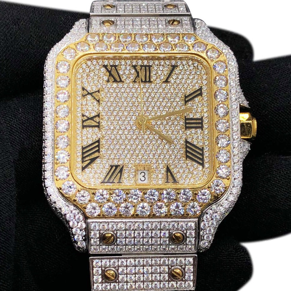 Stainless Steel Bust Down CZ Millionaire Watch