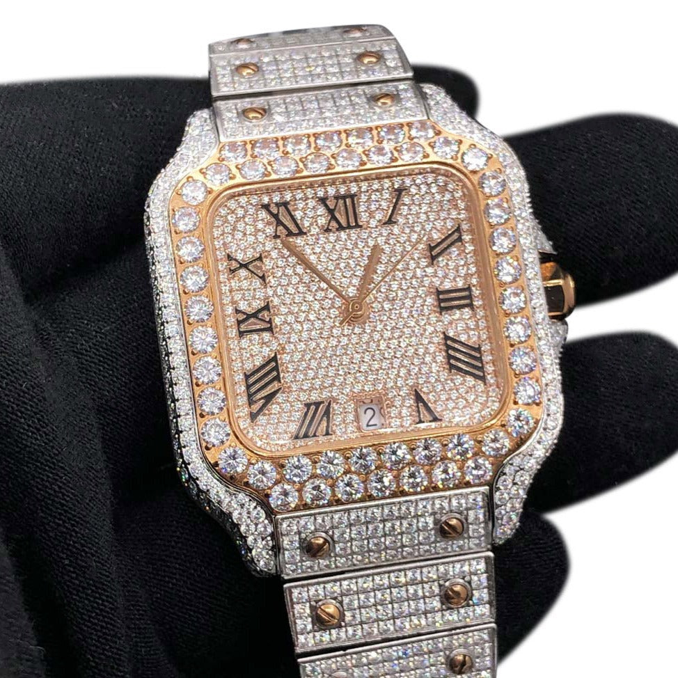 Stainless Steel Bust Down CZ Millionaire Watch
