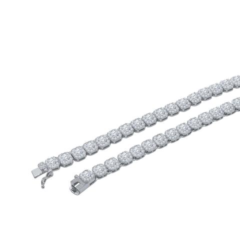 Luxury 925 Silver Simulated Diamond Tennis Chain