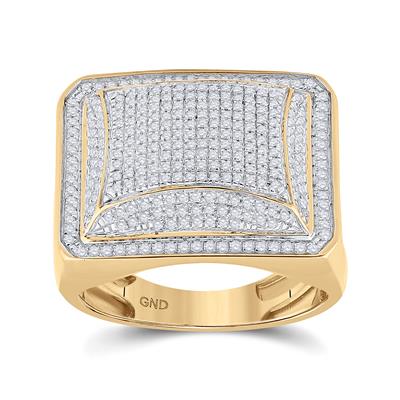 10K Gold 1.00 Carat Domed Pave Diamond Ring