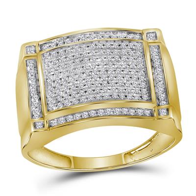 10K Gold 0.50 Carat Rectangular Mens Diamond Ring