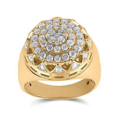 10K Gold 1.50 Carat Diamond Crown Cluster Ring