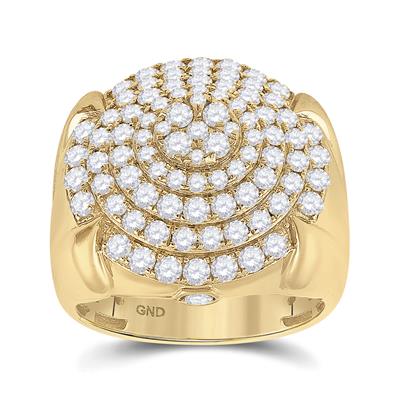 10K Gold 2.75 Carat Diamond Rising Cluster Ring