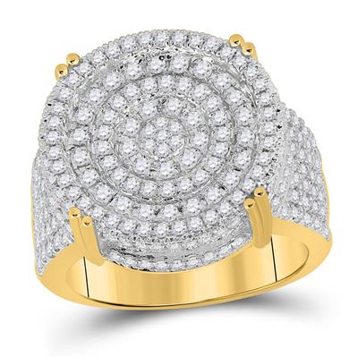 10K Gold 1.88 Carat Diamond Jumbo Cluster Ring