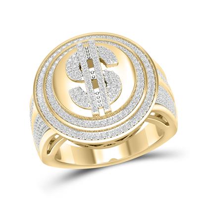 10K Gold 0.75 Carat Diamond Dollar Sign Ring