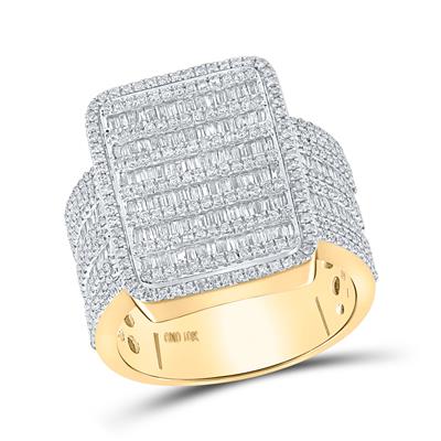 10K Gold 1.88 Carat Diamond Baguette Rectangle Ring